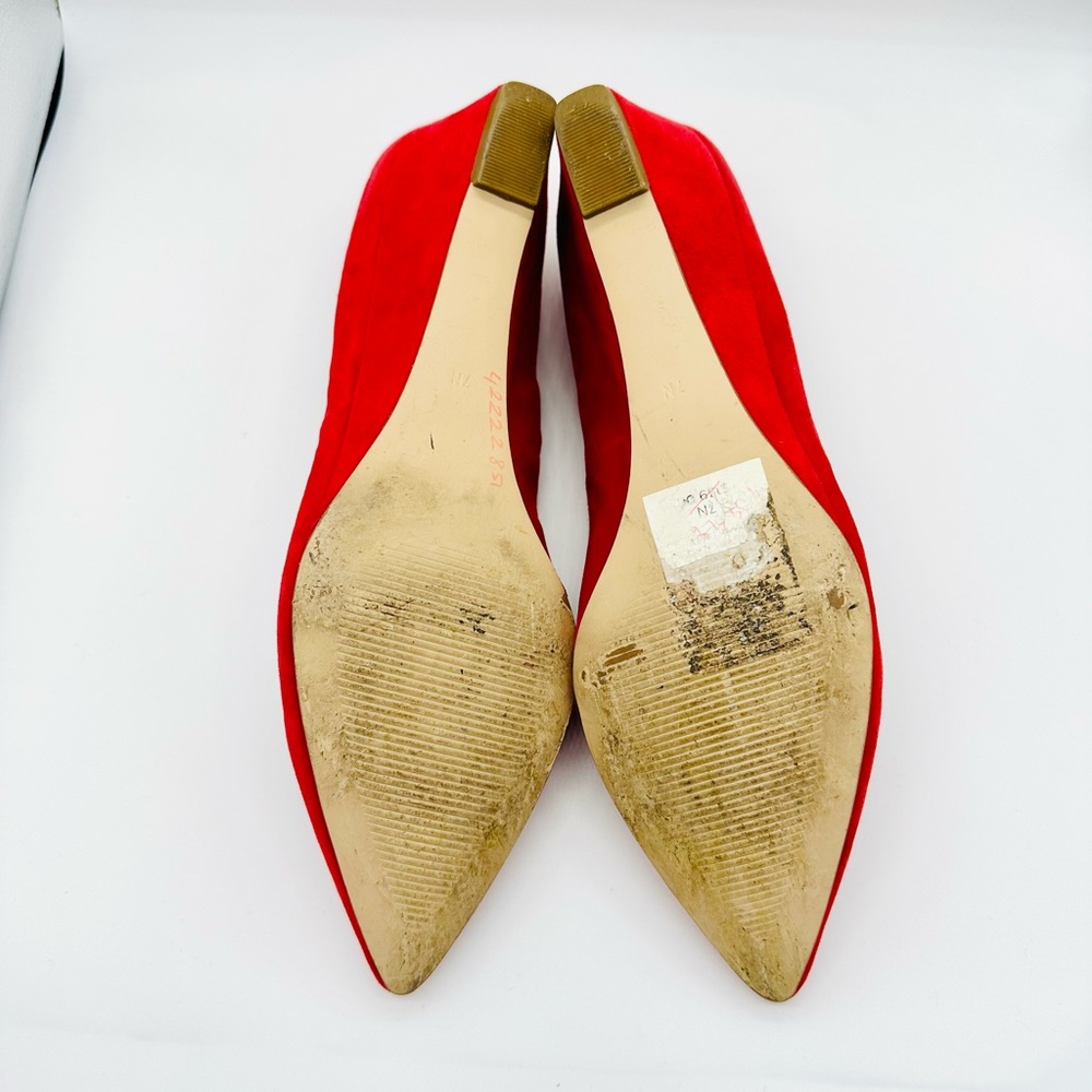 Talbots Classic Red Suede Wedge Heels - Picture 5 of 5